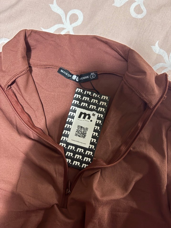 Kahverengi  Uzun Kollu Kadın Bluz - Görsel 2