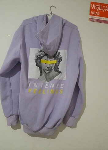 l Beden mor Renk Hoodie Sweatshirt 