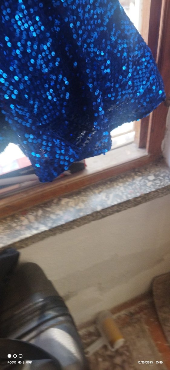 Parlak Mavi Straplez Kız Elbisesi - Görsel 3