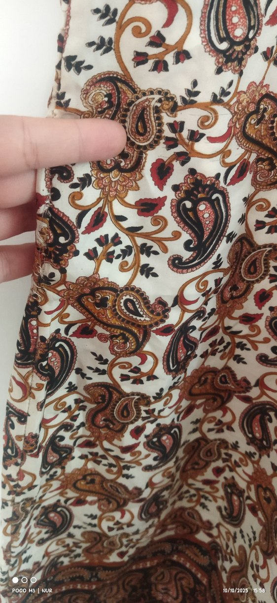 Bohem Tarzı Desenli Uzun Kahverengi Kadın Elbise - Görsel 3