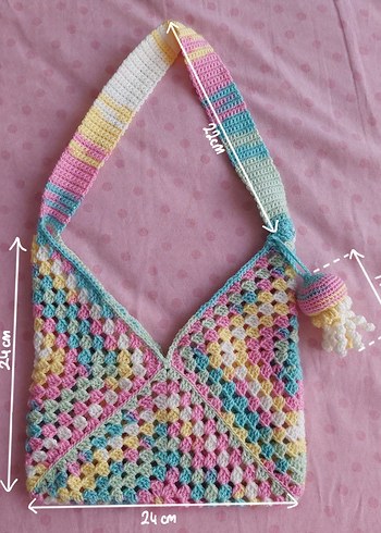Diğer Pastel Renkli Örgü Kol Çantası