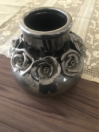 Seramik vazo-metal kaplama-gümüş