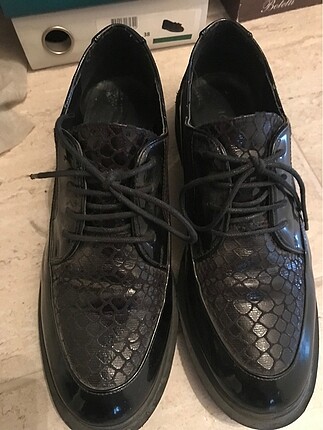 Cotton rugan bağcıklı loafer ayakkabı-38