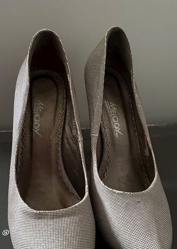 Gri Minimalist Stiletto Topuklu Kadın Ayakkabı - Görsel 3