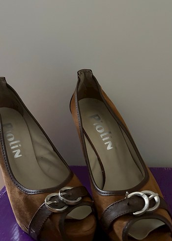 Kahverengi Süet Kadın Dolgu Topuklu Stiletto - Görsel 3