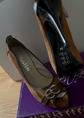 Kahverengi Süet Kadın Dolgu Topuklu Stiletto - Görsel 4