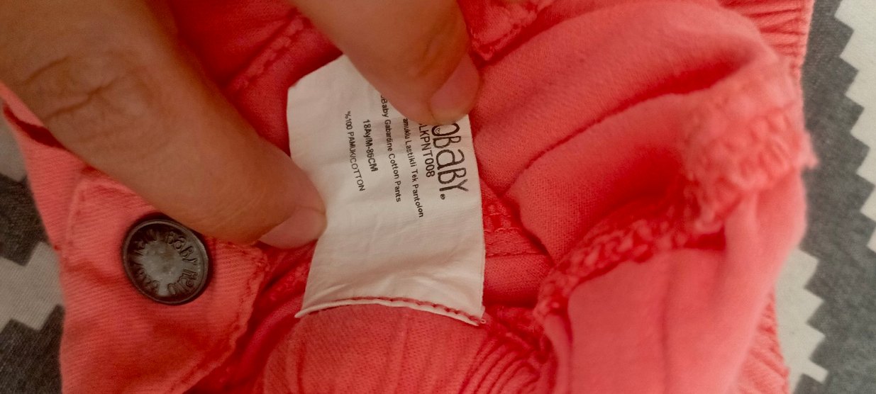 Düğmeli Pembe kız Çocuk Pantolon - Görsel 5