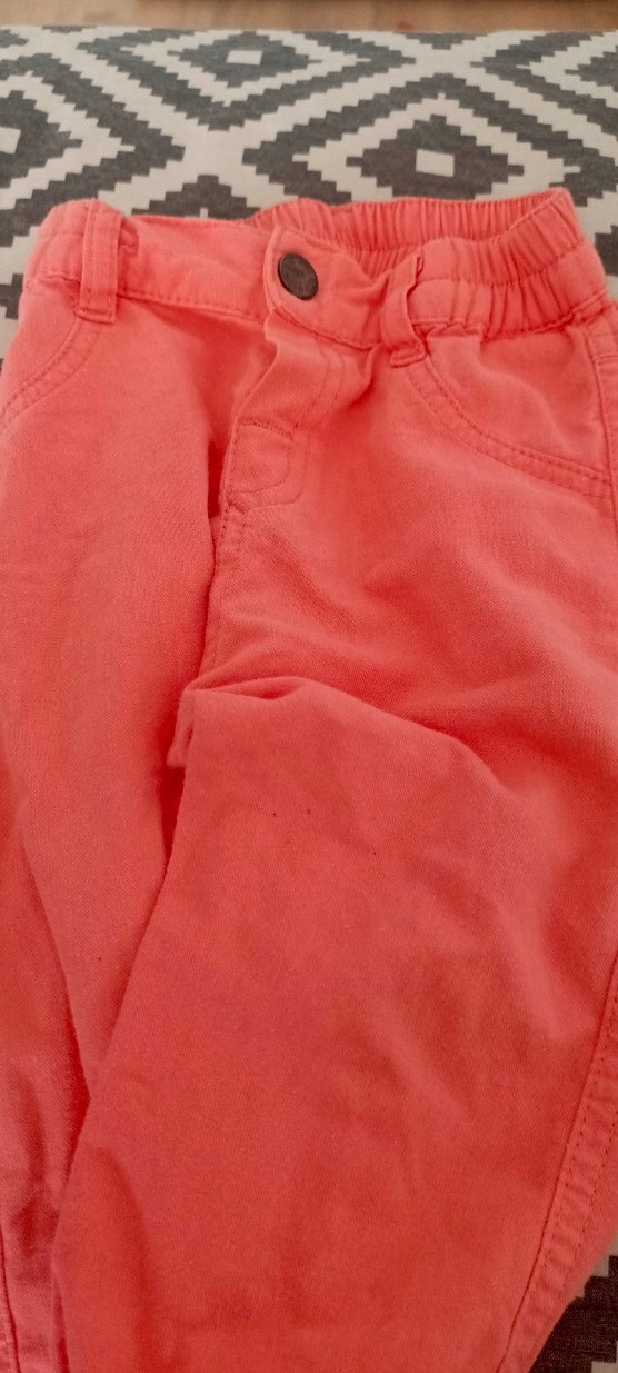 Düğmeli Pembe kız Çocuk Pantolon - Görsel 3