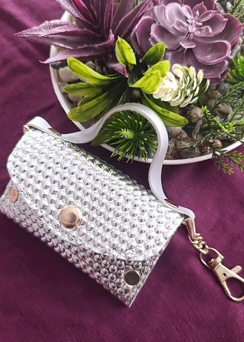 grı anahtarlık boy çanta - Görsel 3