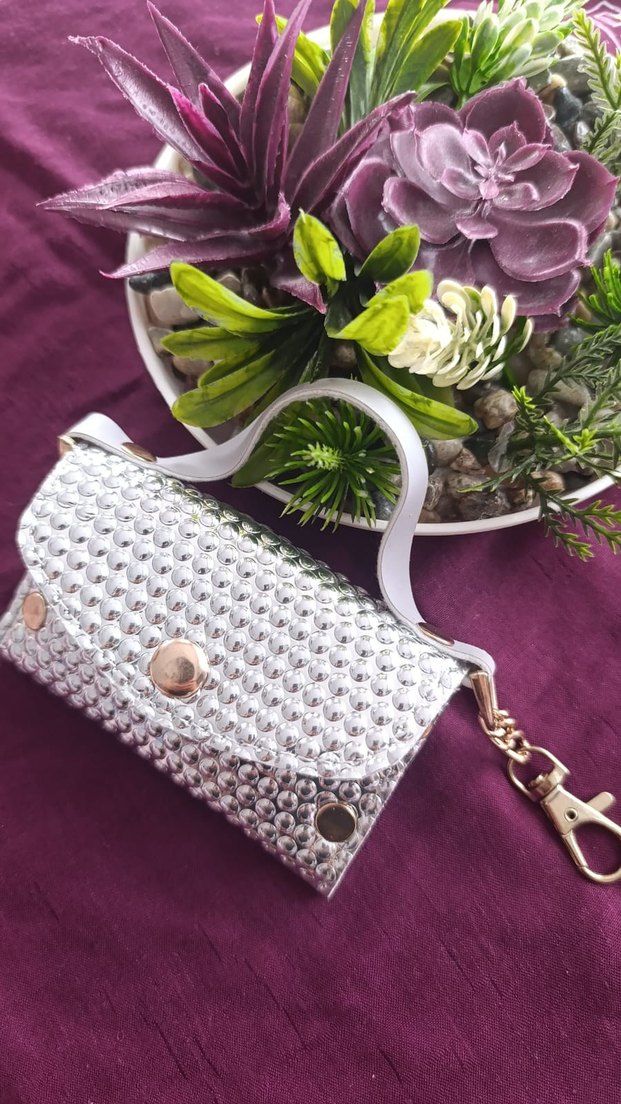 grı anahtarlık boy çanta - Görsel 3