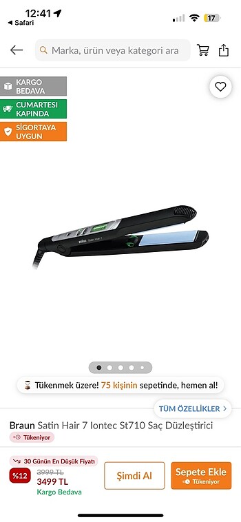 Braun ES 2 iontec saç düzleştirici