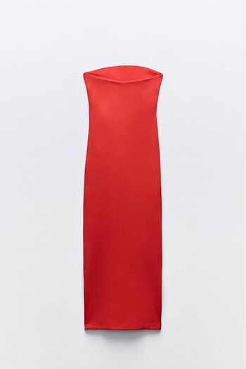 orjinal zara kirmizi elbise - Görsel 2