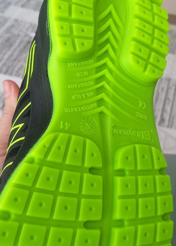 Renkli Baskılı Siyah Erkek çelik burun iş ayakkabısı - Görsel 4