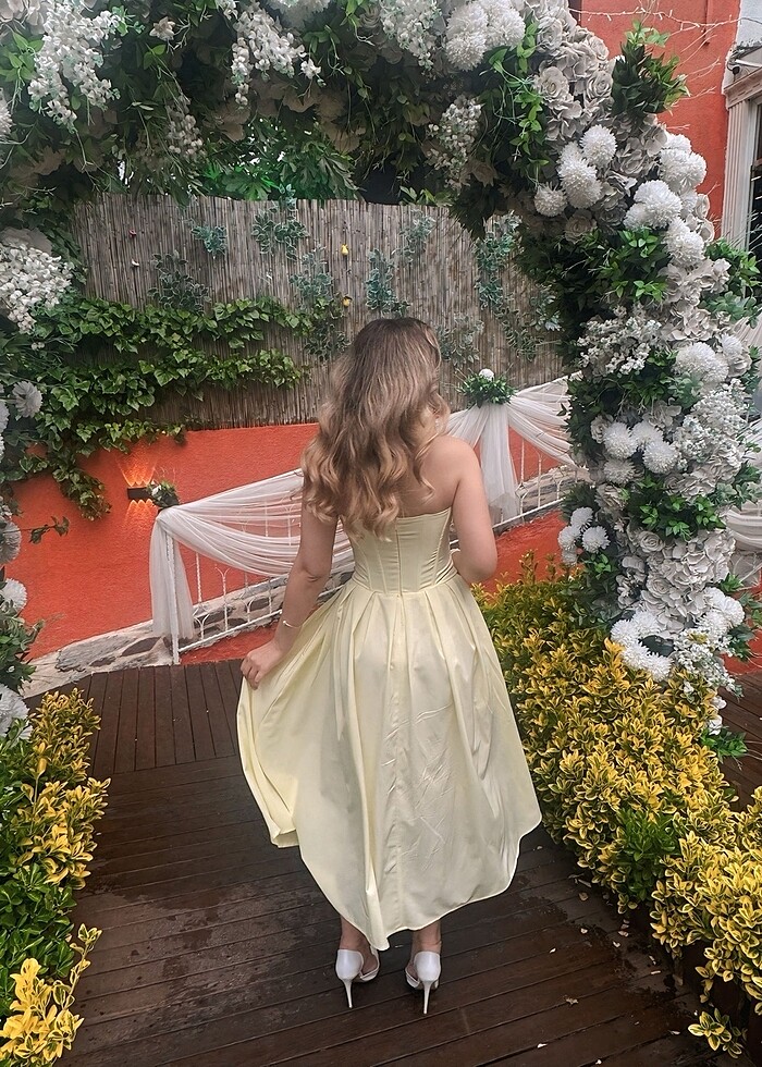 Modaras butteryellow elbise - Görsel 3