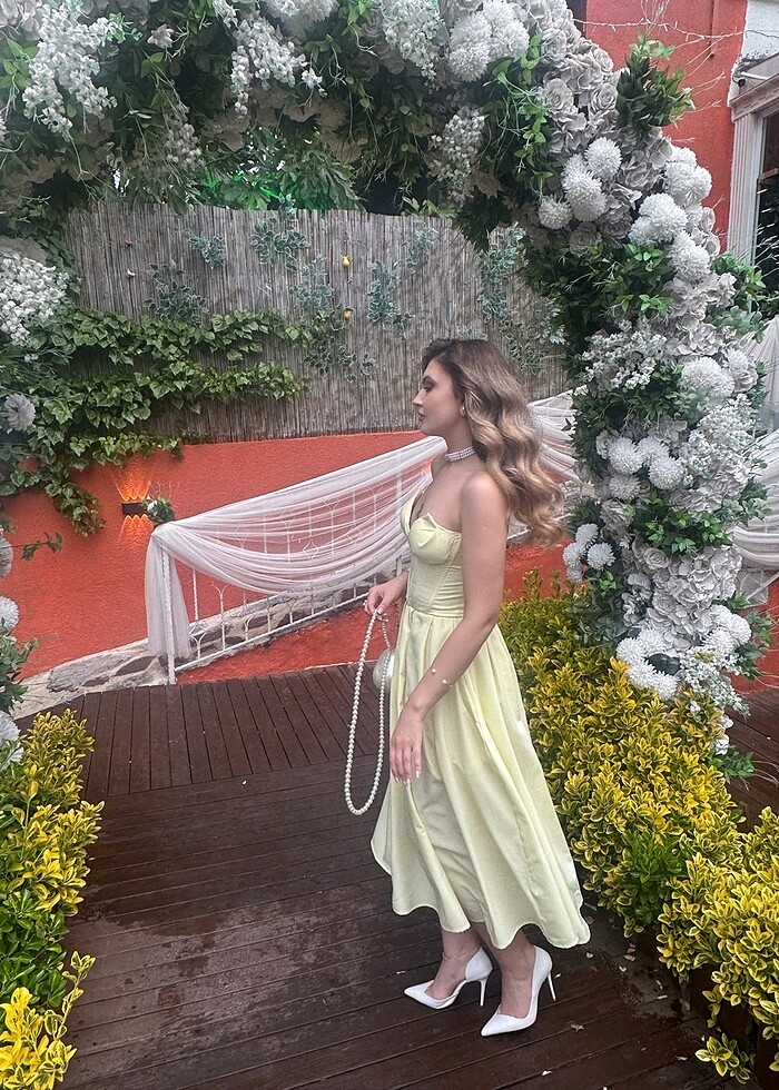 Modaras butteryellow elbise - Görsel 4