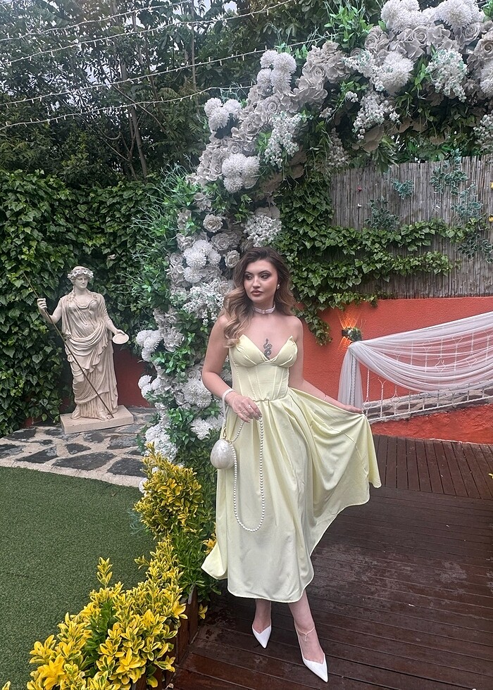 Modaras butteryellow elbise - Görsel 5