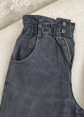Gri Kemerli Kadın Denim Pantolon - Görsel 2