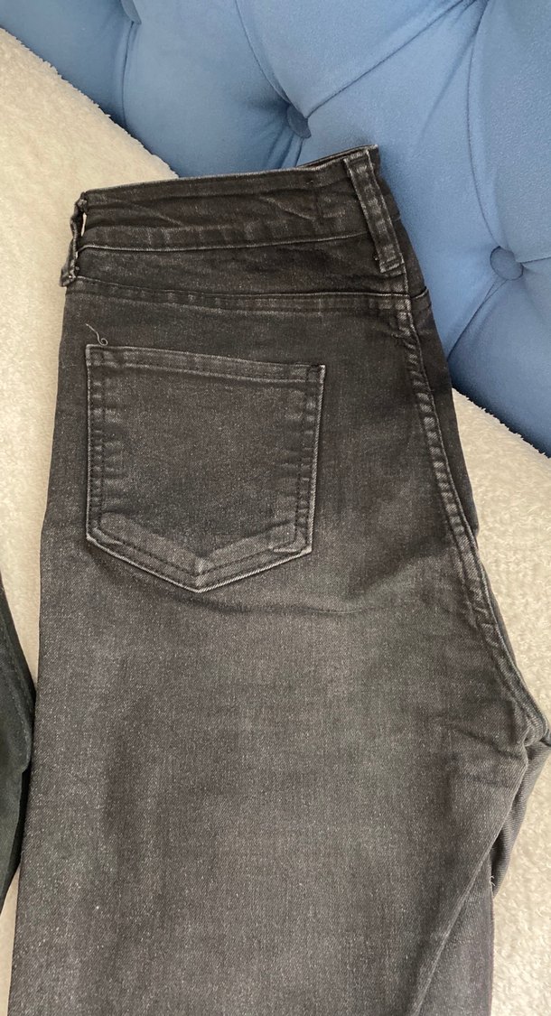 Gri Kemerli Kadın Denim Pantolon - Görsel 4