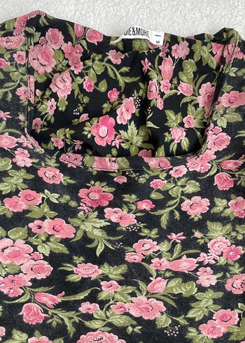 Pembe Vintage Çiçekli Uzun Hamile Eteği - Görsel 2