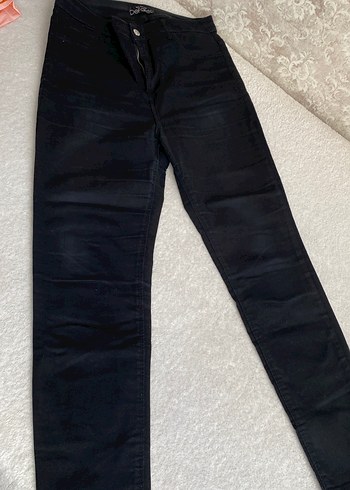 DeFacto Siyah Nakışlı Düğmeli Kadın Kot Pantolon - Görsel 2