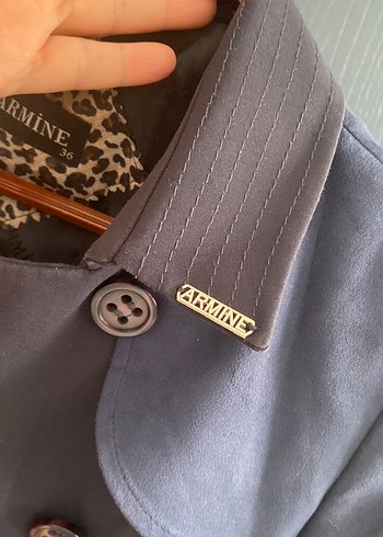 Gri Süet Kadın Trençkot - Armine - Görsel 3