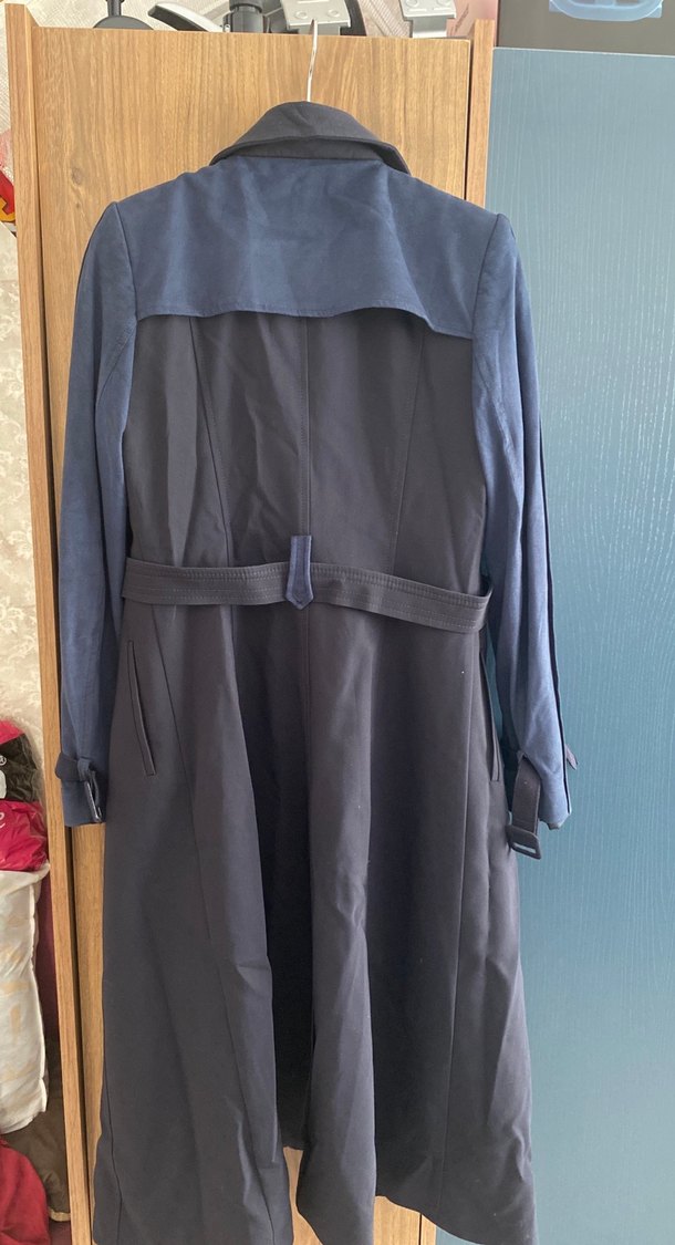 Gri Süet Kadın Trençkot - Armine - Görsel 4