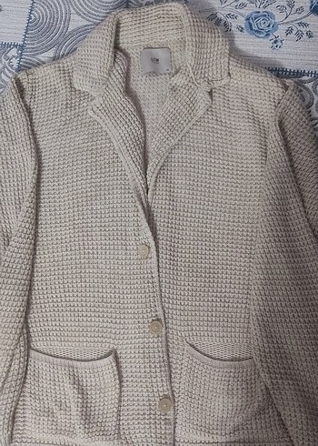 Bej Örgü Kadın Hırka - Görsel 2