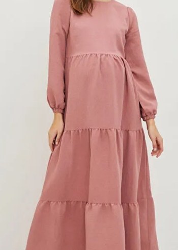Diger Pembe Uzun Bohem Elbise - Görsel 2