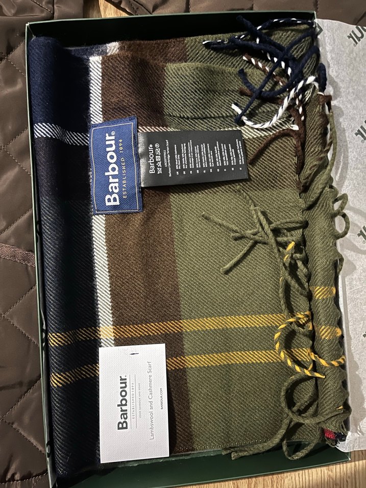 Barbour Capitone Ceket + Şal + Bere Set - Görsel 5