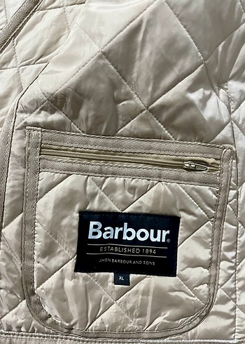 Barbour Bej Kapitone Düğmeli Ceket - Görsel 5