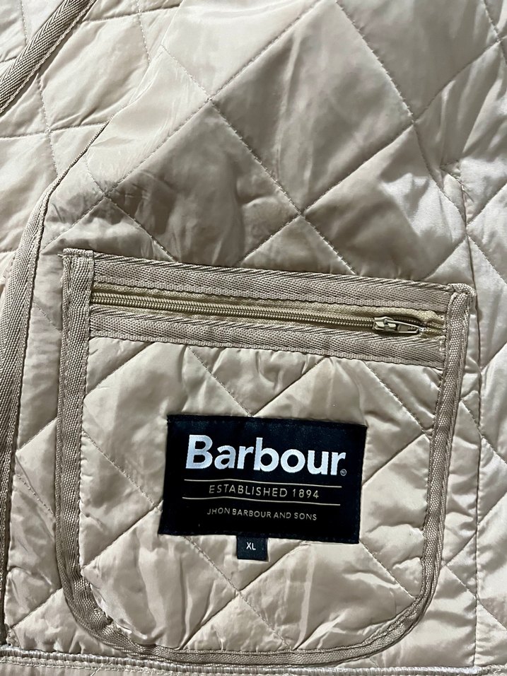 Barbour Bej Kapitone Düğmeli Ceket - Görsel 5