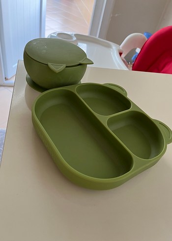 Diğer Khaki Renkli Çocuk Tabak, Çatal ve Bıçak Seti