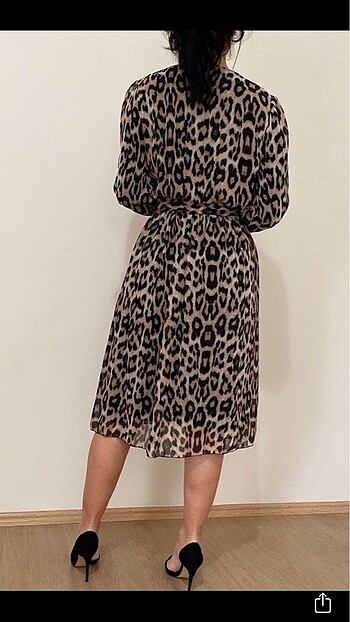 36 Beden Leopar elbise