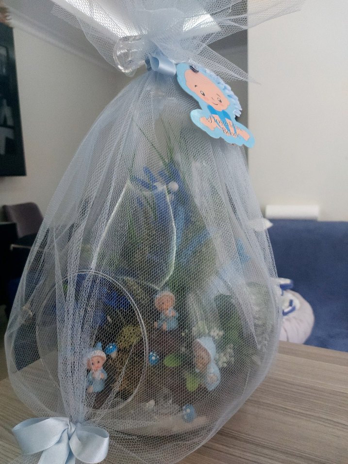 Mavi Tül Kumaşlı HOŞGELDİN BEBEK TERARYUMU BÜYÜK BOYDUR. - Görsel 2