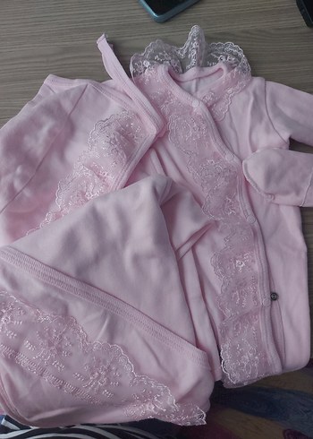 Dantel Detaylı Pembe Bebek Hastane Çıkışı - Görsel 2