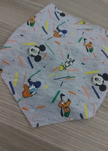 Gri Çok Renkli Desenli Bebek Önlüğü-fular - Görsel 2