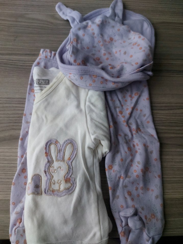 Bebek Kız Hastane Seti, Mor Pastel, Dantel Detaylı - Görsel 2