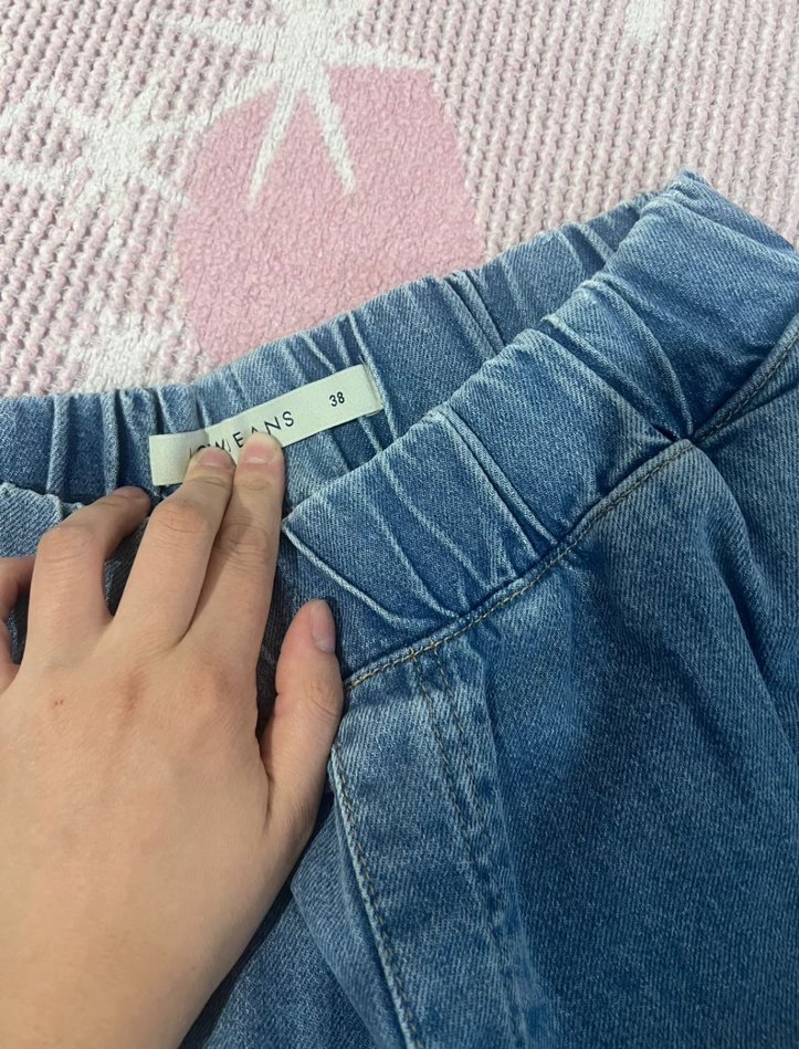 Mavi Düğmeli Rahat Kesim Kadın Kot Pantolon - Görsel 3