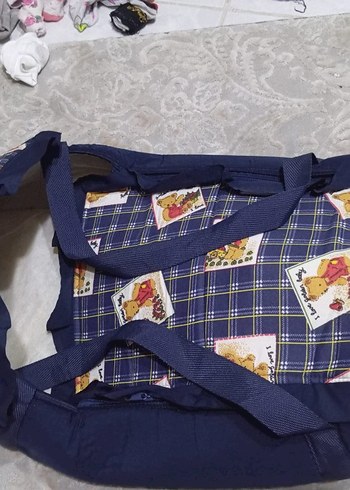 Renkli Desenli Mavi Bebek Çantası
