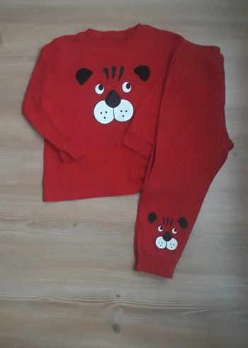 Erkek Çocuk Kırmızı Baskılı Sweatshirt Takımı