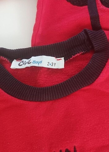 24-36 Ay Beden kırmızı Renk Civil sweatshirt 2 3 yaş (ikiz)