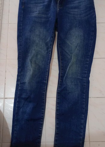 29 Beden Düğmeli Mavi Kadın Kot Pantolon