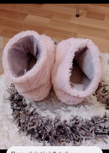 Kız Çocuk Pembe Kürklü Ev Terliği - Görsel 3