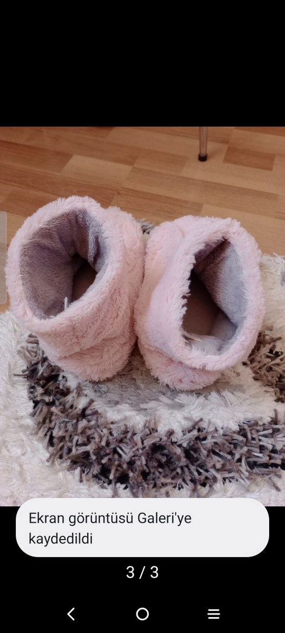 Kız Çocuk Pembe Kürklü Ev Terliği - Görsel 3