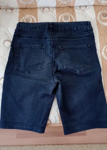 38 Beden lacivert Renk Kadın Gri Yarım Denim Şort