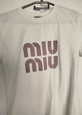 Diğer Miu Miu Beyaz Baskılı Kadın Tişört
