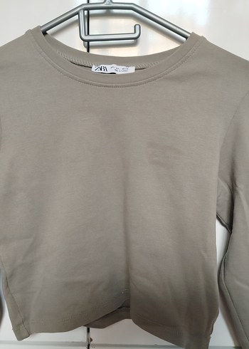 haki Kadın Uzun Kollu Basic Sweatshirt