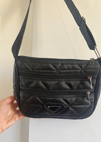 Siyah Deri Fermuarlı Kadın Çanta - Görsel 2