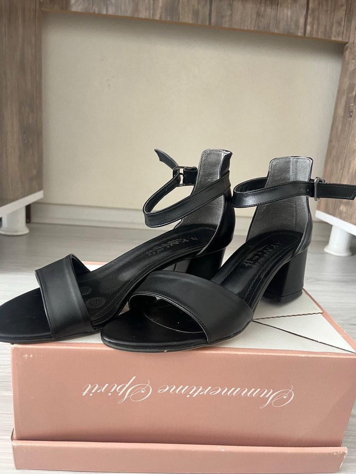 Kadın Siyah Tokalı Topuklu Sandalet topuk 5 cm - Görsel 2