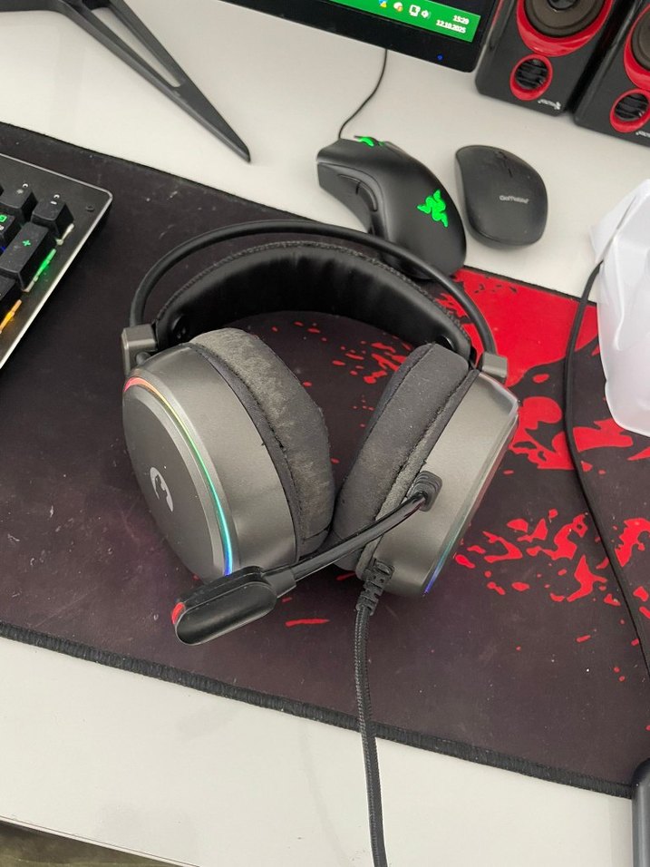 Gri Oyuncu Kulaklık Mikrofonlu - Görsel 2